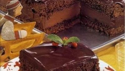 Mocha Layer Cake with Chocolate Rum Cream Filling