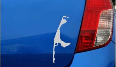 Why do drivers put this upside-down sticker on their cars?