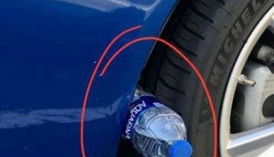 If You See a Plastic Bottle on Your Tire, This Is What It Might Mean