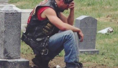 A biker turned up at my wife’s grave every week and I had no idea who it was.