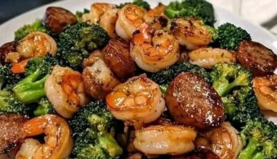 Honey Garlic Shrimp, Sausage & Broccoli