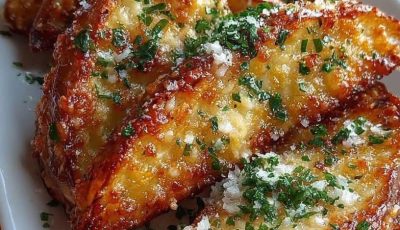 Crispy Garlic Parmesan Potato Wedges