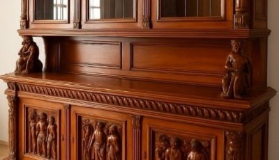 My husband and I got this dresser hutch recently and I want to paint it red. Hubby says no way….