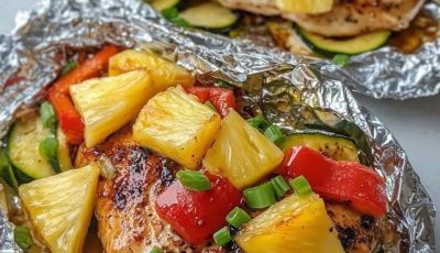 Teriyaki Chicken and Pineapple Foil Packets