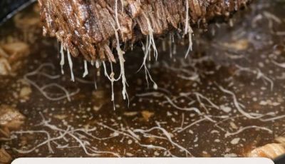Made a pot roast and when I lifted the meat out, there were these weird stringy white threads clinging to it and floating in the liquid. They’re almost like tiny worms but not moving. Is my meat conta