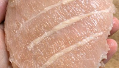 My chicken breast has these weird hard white stripes — should I eat this?