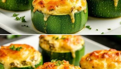 Stuffed courgette boats